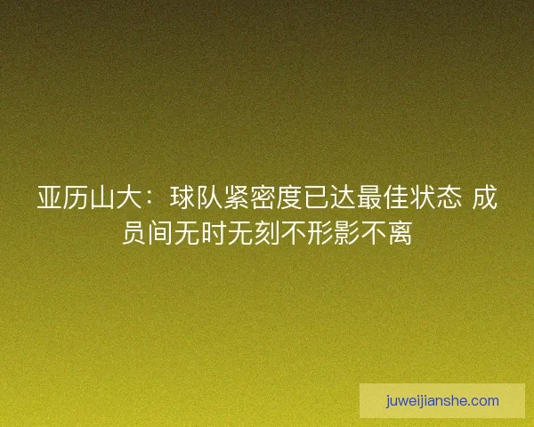 亚历山大：球队紧密度已达最佳状态 成员间无时无刻不形影不离